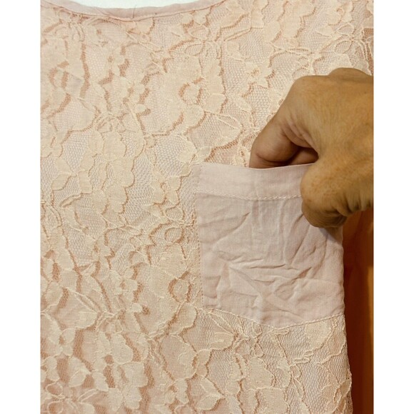 NWT Chico's Size 2 US L Pink Lace Dreams Licia 3/4 Sleeve Blouse Feminine - Picture 3 of 10